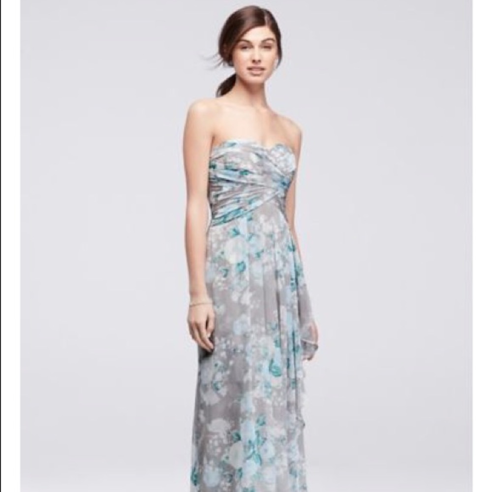 David’s Bridal Size 12 Strapless Chiffon Dress